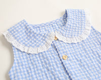 Load image into Gallery viewer, Baby Kid Girls Checked Print Rompers Wholesale 22032299
