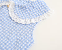 Load image into Gallery viewer, Baby Kid Girls Checked Print Rompers Wholesale 22032299
