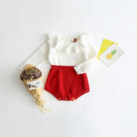 Load image into Gallery viewer, Baby Kid Unisex Color-blocking Crochet Rompers Wholesale 22032308
