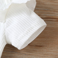 Load image into Gallery viewer, 2 Pieces Set Baby Kid Girls Solid Color Muslin&amp;Ribbed Rompers And Flower Print  Ribbon Shorts Skirts Wholesale 091411928
