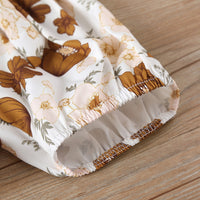 Load image into Gallery viewer, 2 Pieces Set Baby Kid Girls Solid Color Muslin&amp;Ribbed Rompers And Flower Print  Ribbon Shorts Skirts Wholesale 091411928
