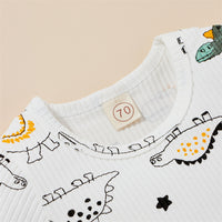 Load image into Gallery viewer, 2 Pieces Set Baby Kid Boys Dinosaur Star Muslin&amp;Ribbed Print T-Shirts And Shorts Wholesale 220323229
