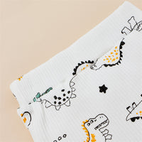 Load image into Gallery viewer, 2 Pieces Set Baby Kid Boys Dinosaur Star Muslin&amp;Ribbed Print T-Shirts And Shorts Wholesale 220323229
