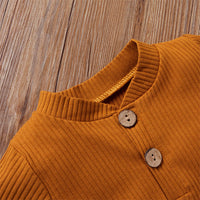 Load image into Gallery viewer, 2 Pieces Set Baby Unisex Solid Color Muslin&amp;Ribbed Rompers And Shorts Wholesale 220323233
