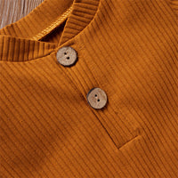 Load image into Gallery viewer, 2 Pieces Set Baby Unisex Solid Color Muslin&amp;Ribbed Rompers And Shorts Wholesale 220323233
