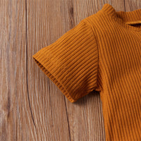 Load image into Gallery viewer, 2 Pieces Set Baby Unisex Solid Color Muslin&amp;Ribbed Rompers And Shorts Wholesale 220323233
