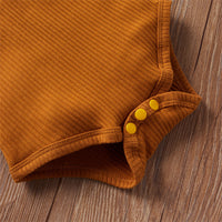 Load image into Gallery viewer, 2 Pieces Set Baby Unisex Solid Color Muslin&amp;Ribbed Rompers And Shorts Wholesale 220323233
