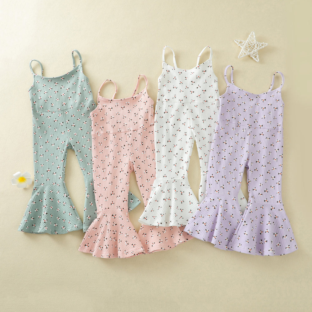 Baby Kid Girls Flower Fruit Love heart Cartoon Muslin&Ribbed Print Valentine's Day Jumpsuits Wholesale 220323257