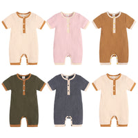 Load image into Gallery viewer, Baby Unisex Muslin&amp;Ribbed Jumpsuits Wholesale 220323278
