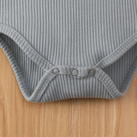 Load image into Gallery viewer, 2 Pieces Set Baby Girls Solid Color Muslin&amp;Ribbed Rompers And Shorts Wholesale 220323282
