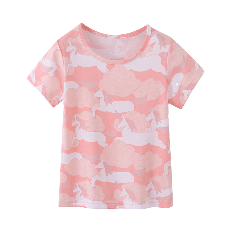 Baby Kid Girls Cartoon Print T-Shirts Wholesale 220323291