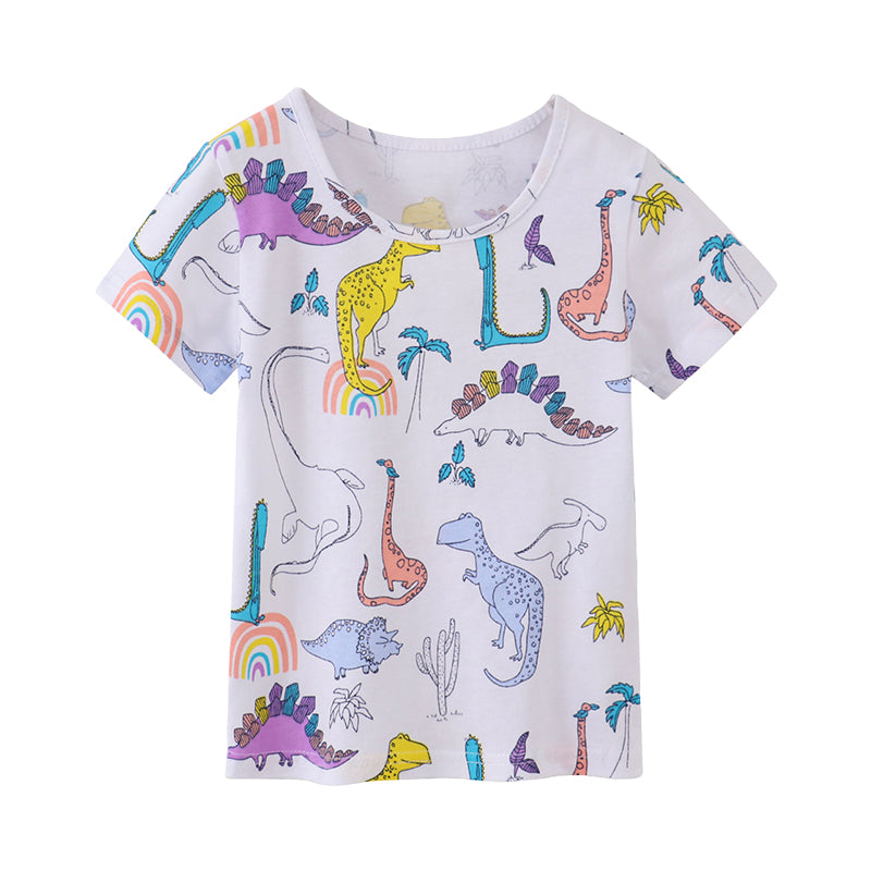 Baby Kid Girls Dinosaur Print T-Shirts Wholesale 220323293