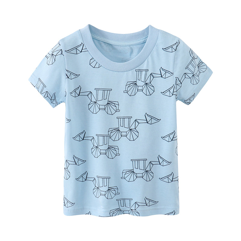 Baby Kid Boys Car Cartoon Print T-Shirts Wholesale 220323322