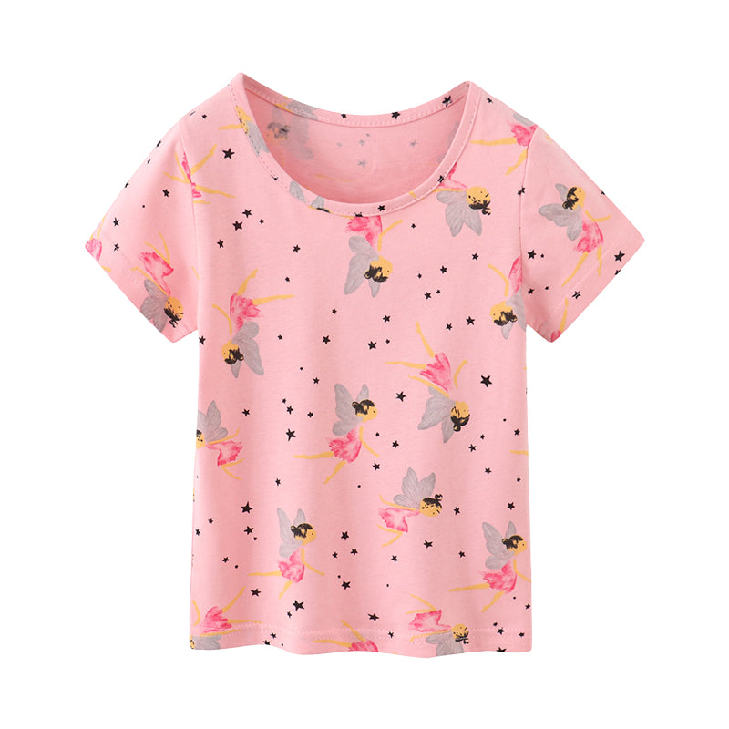 Baby Kid Girls Cartoon Print T-Shirts Wholesale 220323337