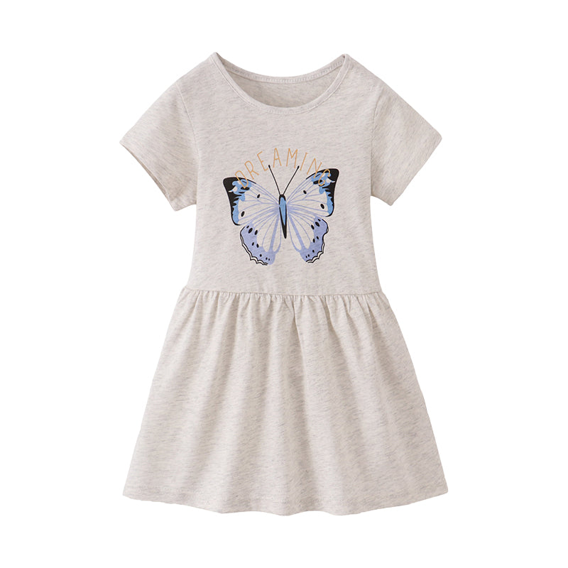 Baby Kid Girls Solid Color Butterfly Dresses Wholesale 220323350