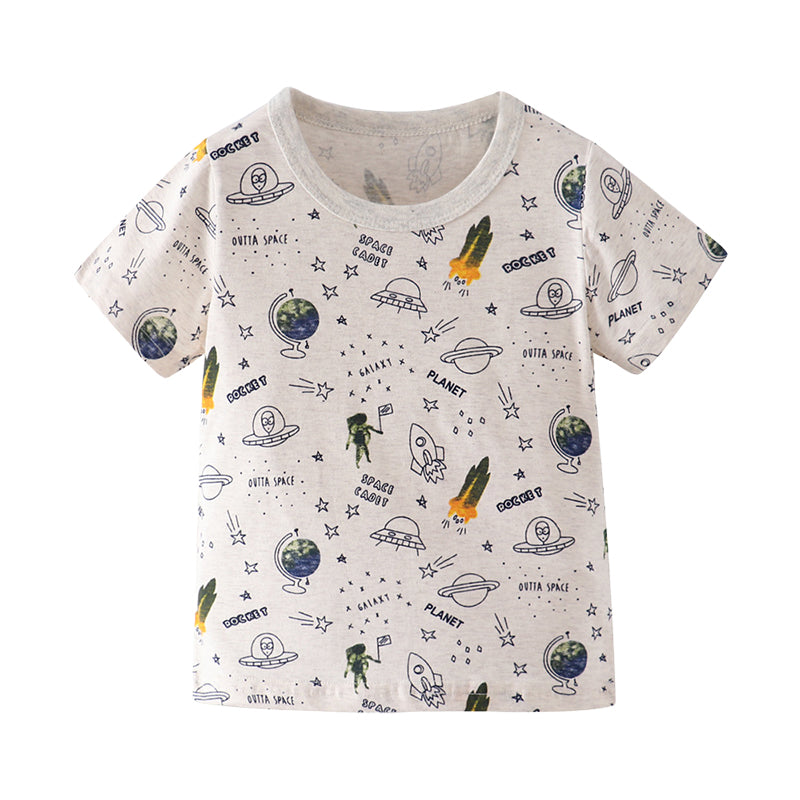 Baby Kid Boys Cartoon Galaxy Print T-Shirts Wholesale 22032377