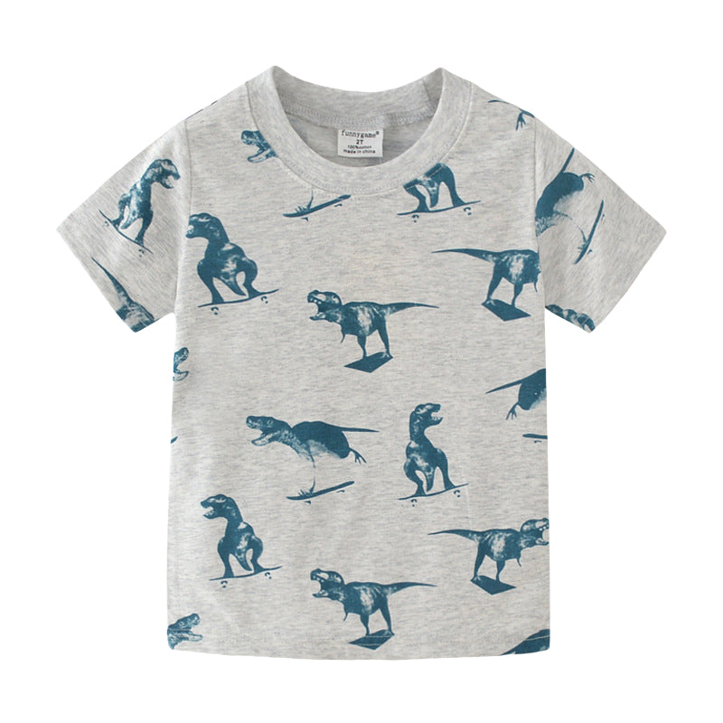 Baby Kid Boys Dinosaur Cartoon Print T-Shirts Wholesale 22032384