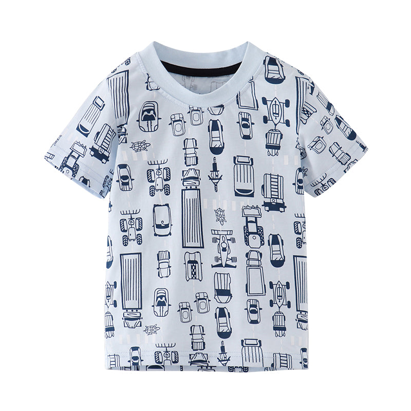 Baby Kid Boys Car Cartoon Print T-Shirts Wholesale 22032385