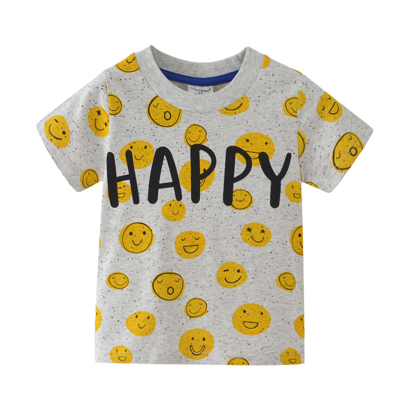 Baby Kid Boys Letters Expression Print T-Shirts Wholesale 22032387