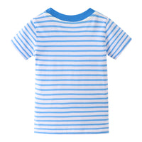Load image into Gallery viewer, Baby Kid Boys Striped Car Cartoon Embroidered T-Shirts Wholesale 22032395
