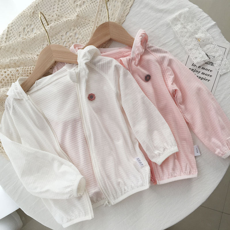 Baby Kid Girls Solid Color Striped Flower Jackets&Outwears Wholesale 220328116