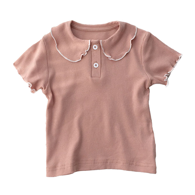 Baby Kid Girls Solid Color Tops Wholesale 220328117