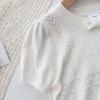 Load image into Gallery viewer, Baby Kid Girls Solid Color Bow Tops Wholesale 220328122
