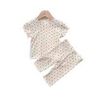 Load image into Gallery viewer, 2 Pieces Set Baby Kid Girls Polka dots Print T-Shirts And Pants Wholesale 220328138
