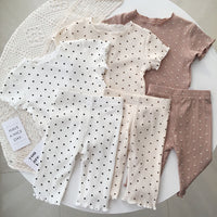 Load image into Gallery viewer, 2 Pieces Set Baby Kid Girls Polka dots Print T-Shirts And Pants Wholesale 220328138
