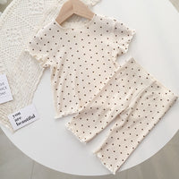 Load image into Gallery viewer, 2 Pieces Set Baby Kid Girls Polka dots Print T-Shirts And Pants Wholesale 220328138
