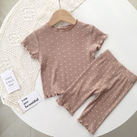Load image into Gallery viewer, 2 Pieces Set Baby Kid Girls Polka dots Print T-Shirts And Pants Wholesale 220328138
