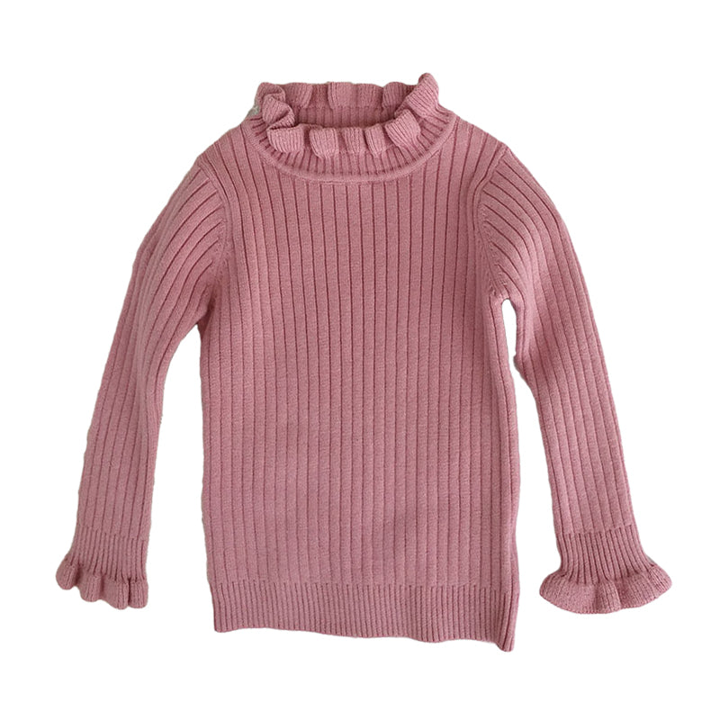 Baby Kid Girls Solid Color Crochet Sweaters Wholesale 220328160