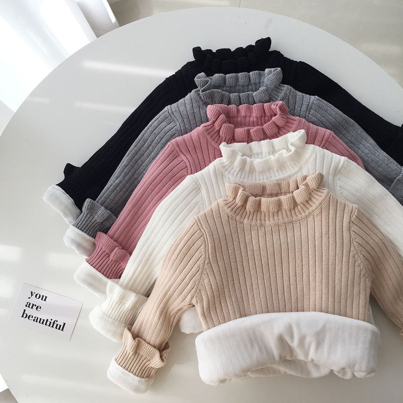 Baby Kid Girls Solid Color Crochet Sweaters Wholesale 220328164