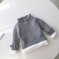 Load image into Gallery viewer, Baby Kid Girls Solid Color Crochet Sweaters Wholesale 220328164
