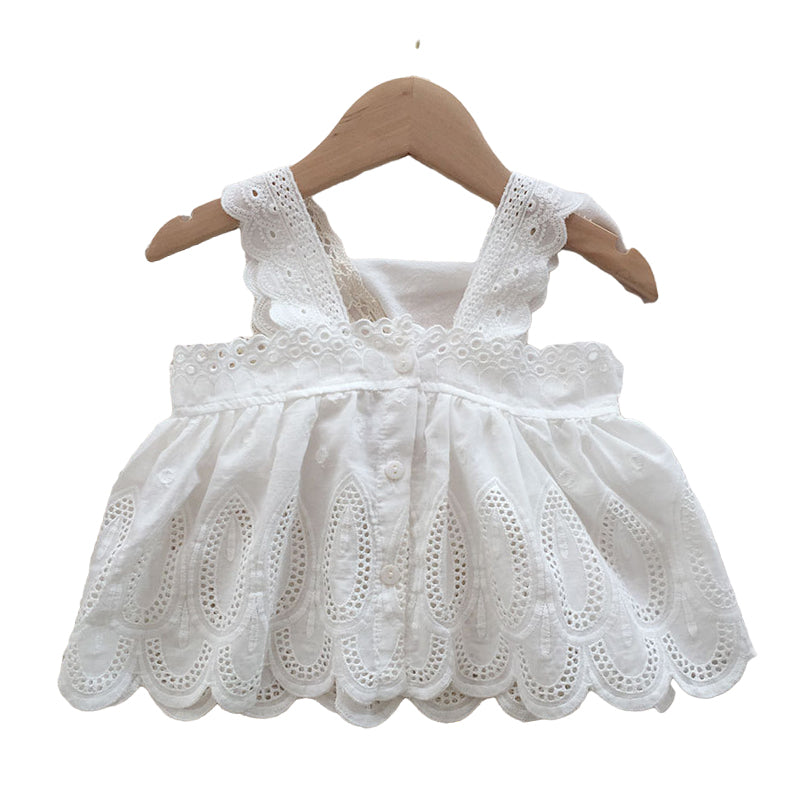 Baby Kid Girls Solid Color Lace Tank Tops Wholesale 220328169