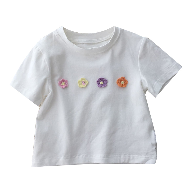 Baby Kid Girls Flower T-Shirts Wholesale 220328209