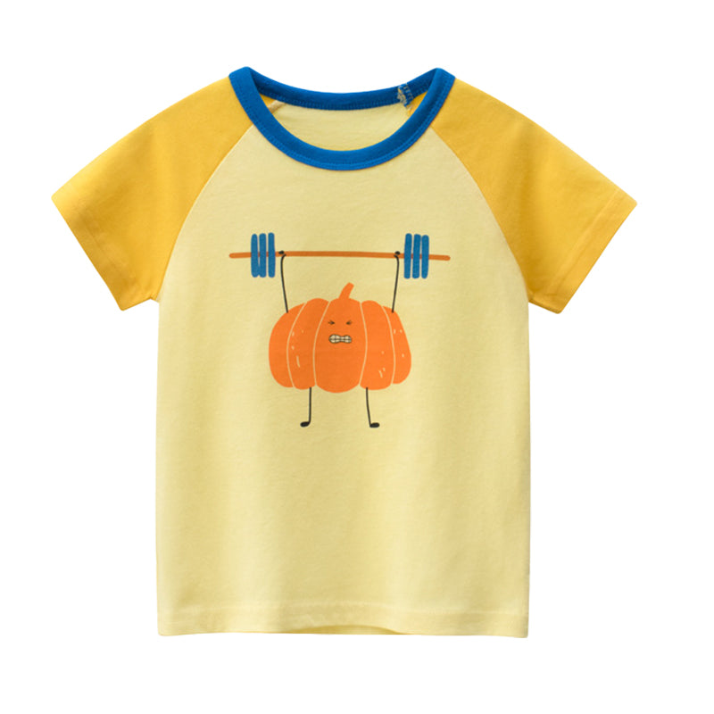 Baby Kid Unisex Letters Color-blocking Cartoon Print T-Shirts Wholesale 220328230