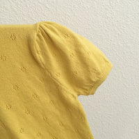 Load image into Gallery viewer, Baby Kid Girls Solid Color Bow Lace Crochet T-Shirts Wholesale 220328248
