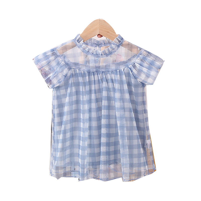 Baby Kid Girls Checked Dresses Wholesale 22032825