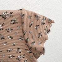 Load image into Gallery viewer, 2 Pieces Set Baby Kid Girls Flower Muslin&amp;Ribbed Print T-Shirts And Pants Wholesale 220328324
