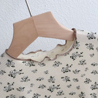 Load image into Gallery viewer, 2 Pieces Set Baby Kid Girls Flower Muslin&amp;Ribbed Print T-Shirts And Pants Wholesale 220328324
