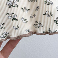 Load image into Gallery viewer, 2 Pieces Set Baby Kid Girls Flower Muslin&amp;Ribbed Print T-Shirts And Pants Wholesale 220328324
