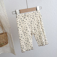 Load image into Gallery viewer, 2 Pieces Set Baby Kid Girls Flower Muslin&amp;Ribbed Print T-Shirts And Pants Wholesale 220328324
