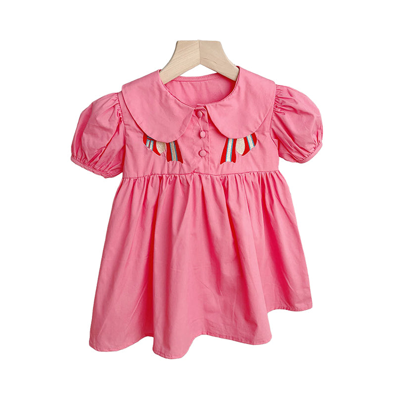 Baby Kid Girls Bow Embroidered Dresses Wholesale 220328336