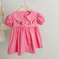 Load image into Gallery viewer, Baby Kid Girls Bow Embroidered Dresses Wholesale 220328336
