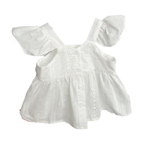 Load image into Gallery viewer, Baby Kid Girls Solid Color Flower Lace Print Tops Wholesale 220328349
