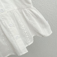 Load image into Gallery viewer, Baby Kid Girls Solid Color Flower Lace Print Tops Wholesale 220328349
