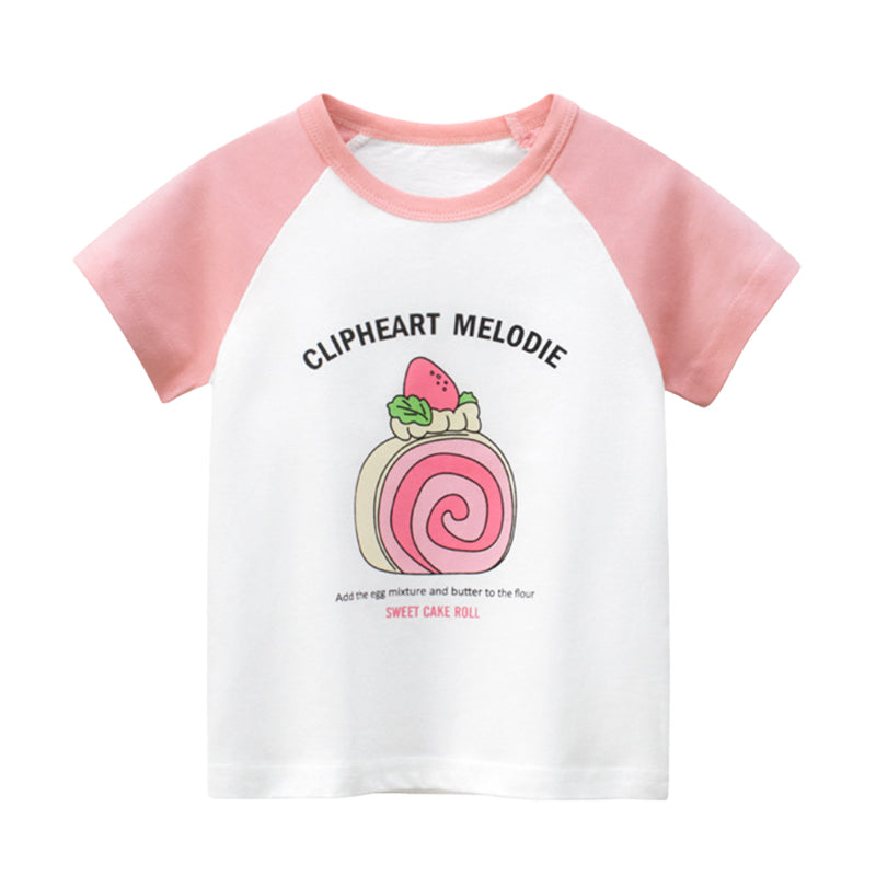 Baby Kid Girls Color-blocking Print T-Shirts Wholesale 220328393