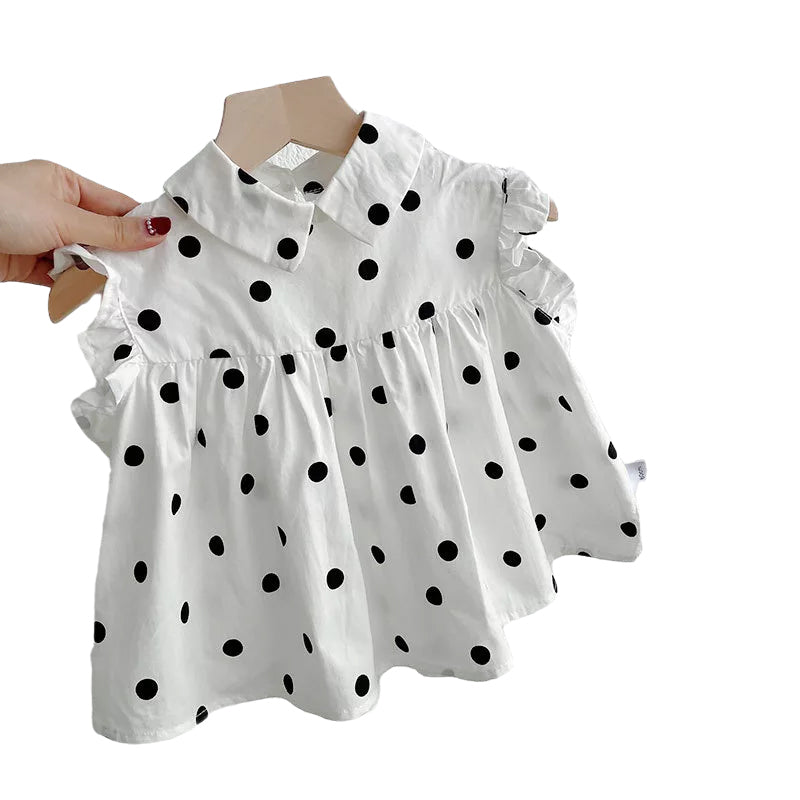 Baby Kid Girls Polka dots Print Tops Wholesale 220328403