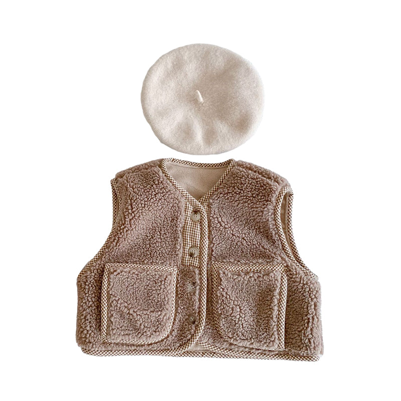 Baby Kid Unisex Solid Color Vests Waistcoats Wholesale 22032844